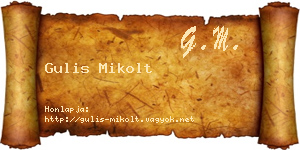 Gulis Mikolt névjegykártya